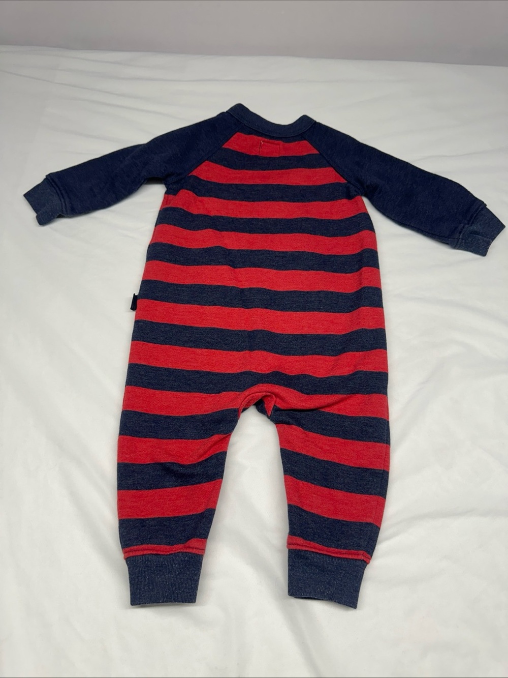 GAP Red and Navy Striped Baby Footie